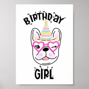 Poster French Bulldog Fête d'anniversaire