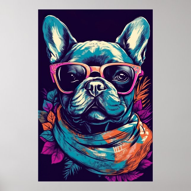 Poster French Bulldog Funny Art Pop Moderne (Devant)