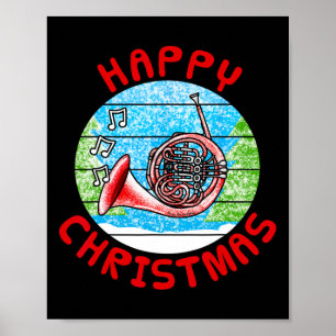 Poster French Hornist Christmas Hornist Br Musicien Musiq