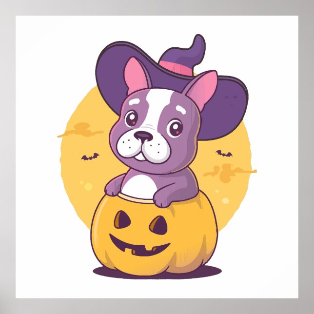 Poster Frenchie Halloween (Devant)