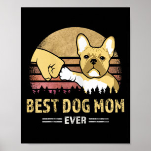 Poster Frenchie Maman Vintage Français Bulldog Puppy Lov