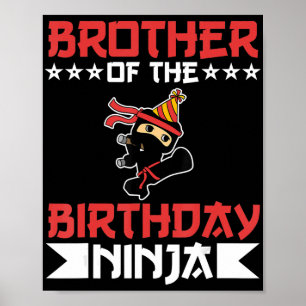 Poster Frère D'Anniversaire Ninja Fight Taekwondo Cadeau