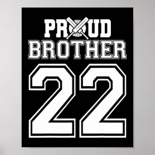 Poster Frère de cricket fier Numéro 22 