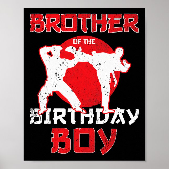 Poster Frère De Karate Anniversaire Taekwondo Boy Marti (Devant)