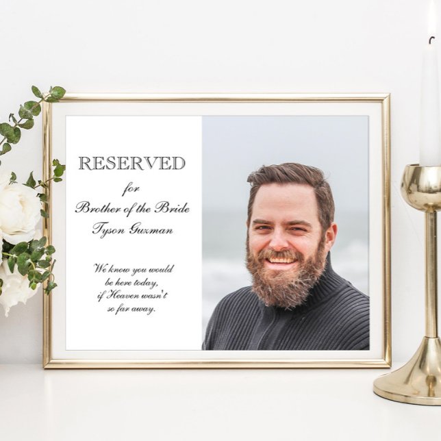 Poster Frère de la mariée avec photo mémorial mariage (Créateur téléchargé)