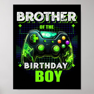 Poster Frère De L'Anniversaire Garçon Correspondant Vidéo
