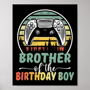 Poster Frère De L'Anniversaire Joueur Vidéo Garçon Corres