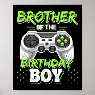 Poster Frère du garçon qui fête son anniversaire jeu vidé