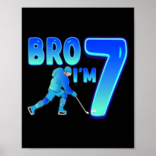 Poster Frère, j'ai 7 ans, amateur de hockey sur glace, fê