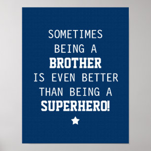 Poster Frère Mieux que Superhero - Bleu