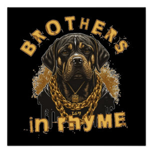 Poster FRÈRES EN RHYME drôle hip hop