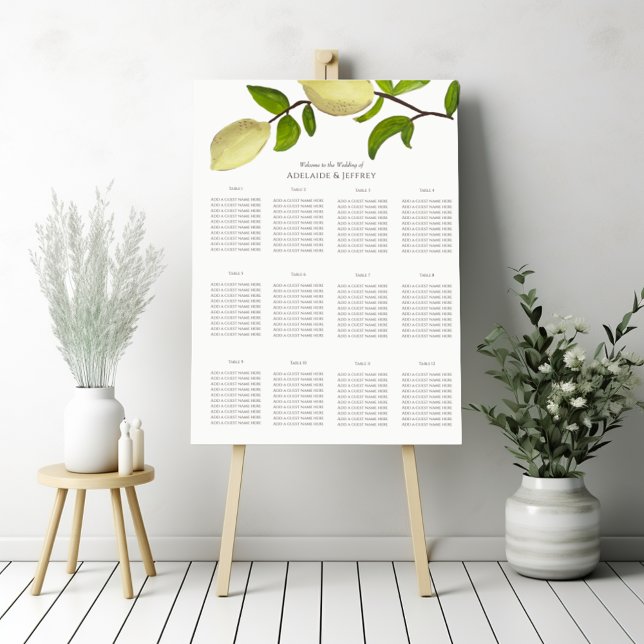 Poster Fresh Citrus Painted Lemons Modern Mediterranean (Créateur téléchargé)