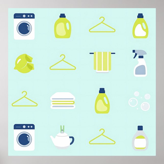 Poster Fresh Laundry Day Pattern (Devant)