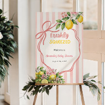 Freshly Squeezed Lemonade Pink Bow Baby Shower
