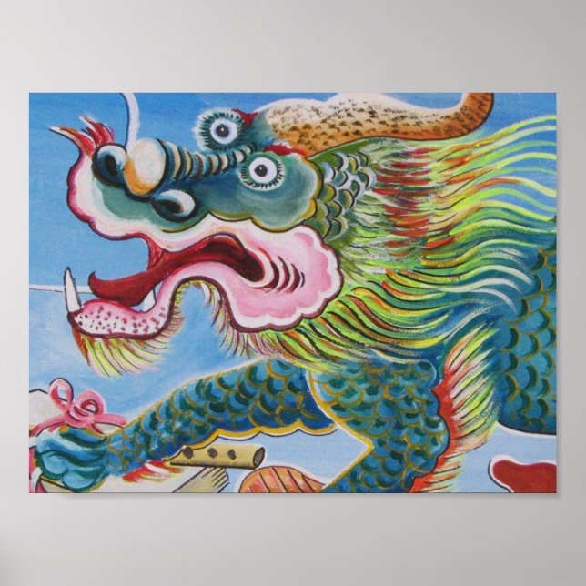 Poster Fresque chinoise Foo Dog / Lion Guardian (Devant)