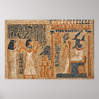 Poster Fresque de la vie des pharaons