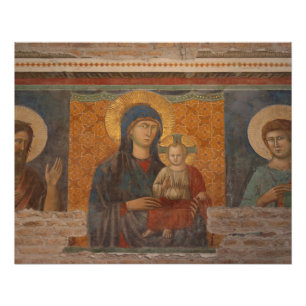Poster Fresque De Madonna Et Enfant