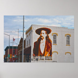 Poster Fresque de Wild Bill Hickok, Abilene, Kansas