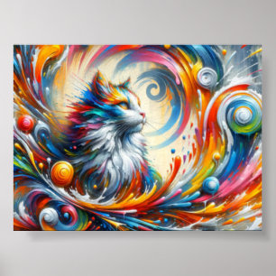 Poster fresque murale d'un chat