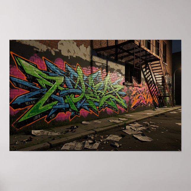 Poster Fresque Wildstyle Graffiti (Devant)