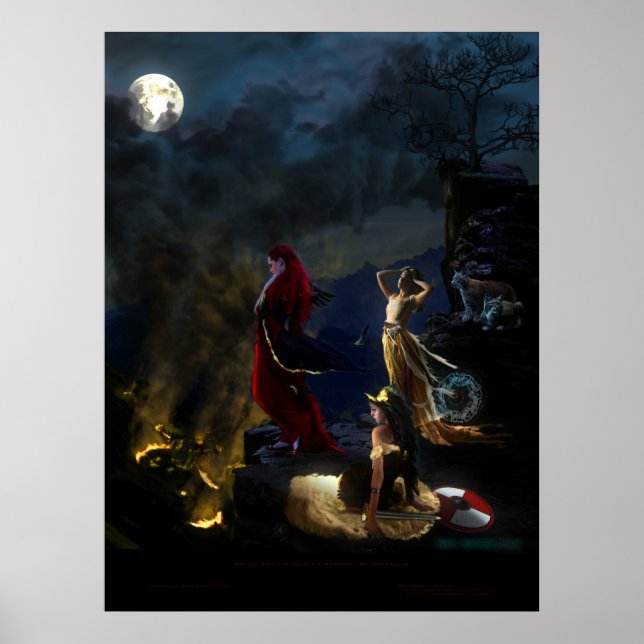Poster Freyja et la Valkyrie se préparent pour les chutes (Devant)