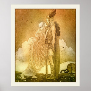 Poster Freyja et Svipdag par le Scandinave de John Bauer