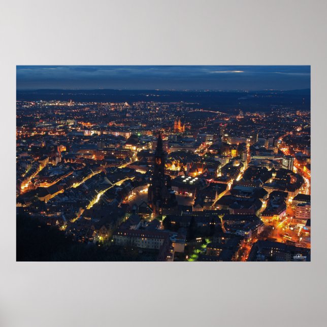 Poster Fribourg la nuit (Devant)