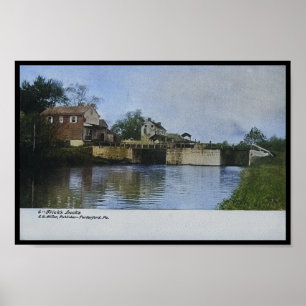 Poster Frick's Locks Schuylkill Canal Lock House