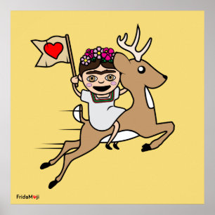 Poster Frida Kahlo   FridaMoji - Reindeer