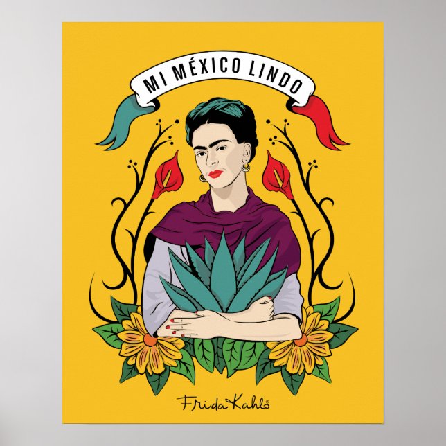 Poster Frida Kahlo | Mi Mexico Lindo (Devant)