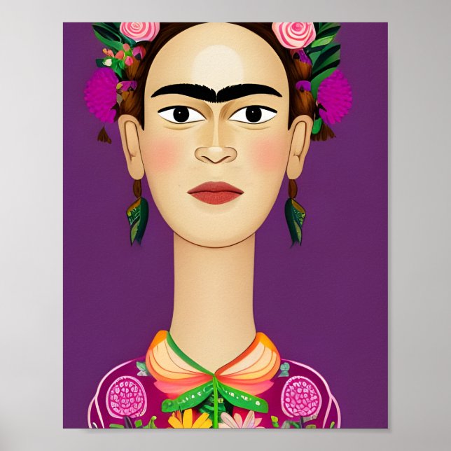 Poster Frida Kahlo, mur art (Devant)