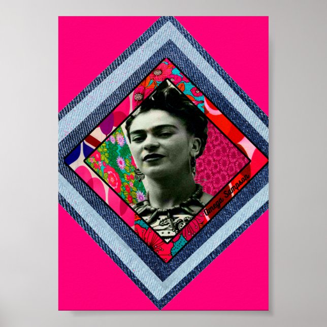 Poster Frida Kahlo Retro Denim Diamond (Devant)