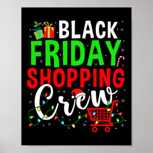 Poster Friday Shopping Crew Christmas Lights Black Shoppi