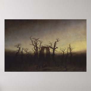 Poster Friedrich - Abbaye dans la forêt de chênes