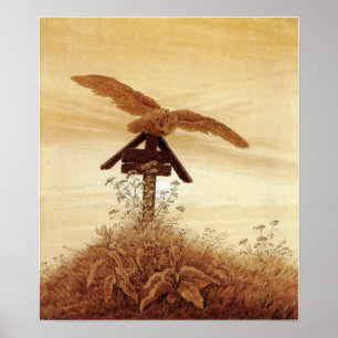 Poster Friedrich - Hibou sur une tombe 1837