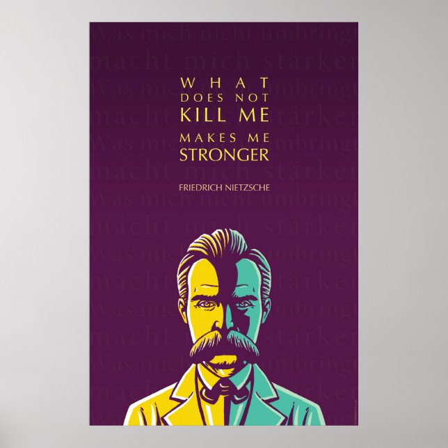 Poster Friedrich Nietzsche cite : Ce qui ne me tue pas (Devant)
