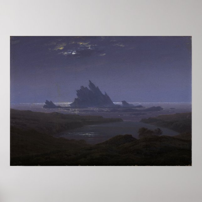 Poster Friedrich - Rock Reef On Sea Beach 1824 (Devant)
