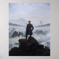 Friedrich's Wanderer au-dessus de la mer de brouil