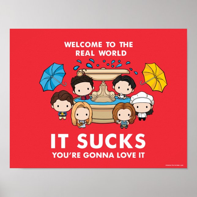Poster FRIENDS™ | Bienvenue dans le monde réel Chibi (Devant)