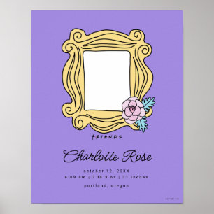 Poster FRIENDS™ Cadre photo floral   Statistiques de nais