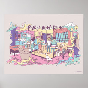 Poster FRIENDS™   Dessin animé d'appartement