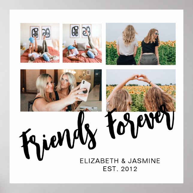 Poster Friends Forever Photo Collage Cadeau personnalisé  (Devant)