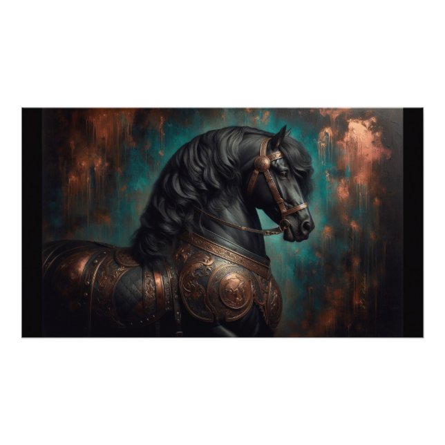 Poster Friesian Horse Gothic War Horse (Vorne)