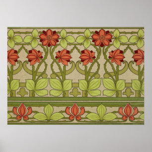 Poster Frieze Bordure Fond d'écran Art Nouveau