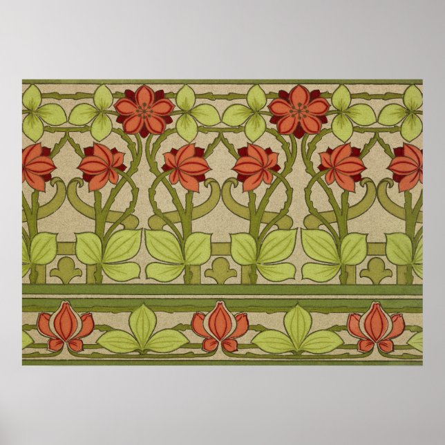 Poster Frieze Bordure Fond d'écran Art Nouveau (Devant)