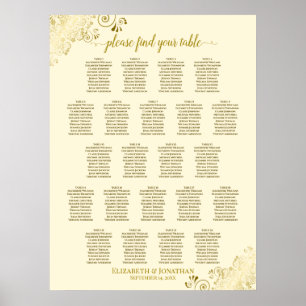 Poster Frilles Gold 22 Mariage de table de table carte c