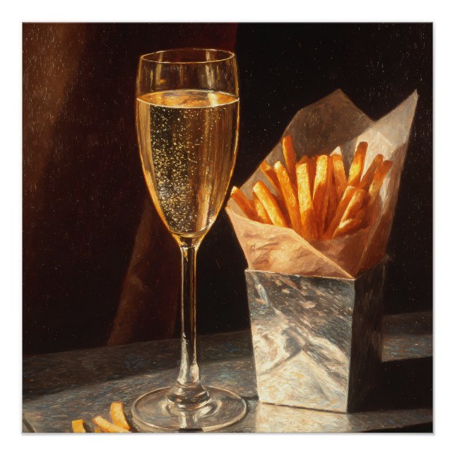 Poster Frites et champagne (Devant)