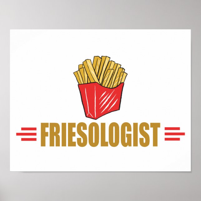 Poster Frites françaises drôles (Devant)