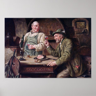 POSTER FRITZ WAGNER-IN THE WINE CELLAR-PRINT