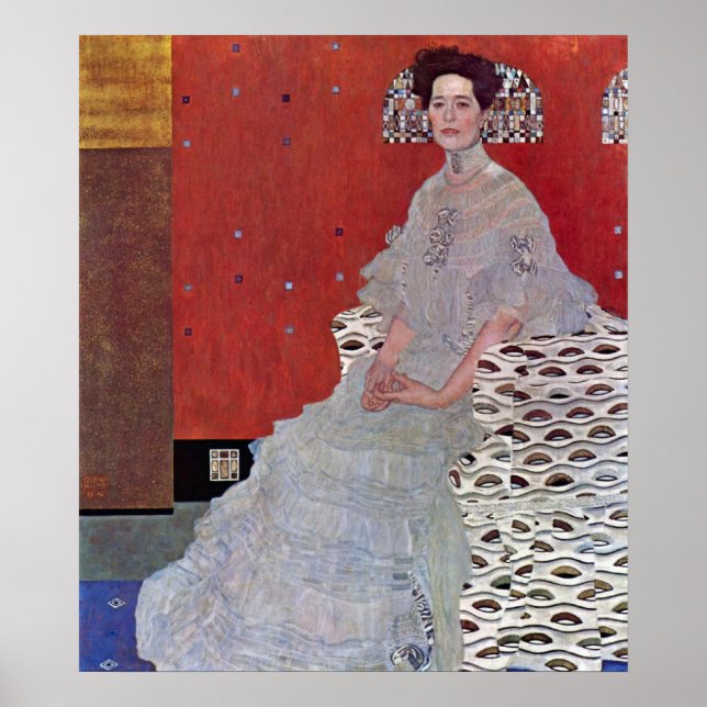 Poster Fritza Reidler Klimt par Gustav Klimt (Devant)